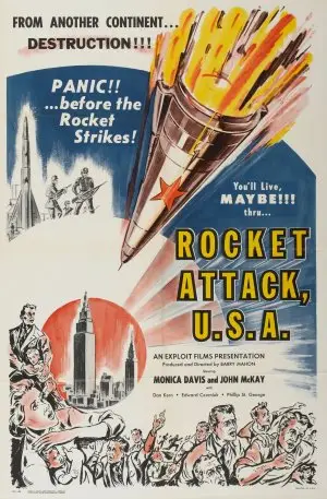 Rocket Attack U.S.A. (1961) Drawstring Backpack - idPoster.com
