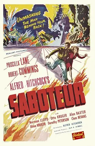 Saboteur (1942) White T-Shirt - idPoster.com