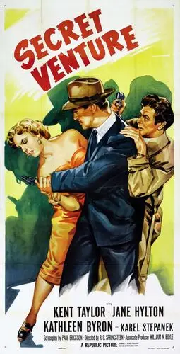 Secret Venture (1955) Men's Colored  Long Sleeve T-Shirt - idPoster.com