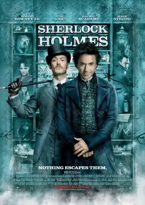 Sherlock Holmes (2009) White T-Shirt - idPoster.com