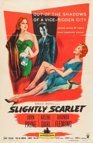 Slightly Scarlet (1956) Women's Colored T-Shirt - idPoster.com