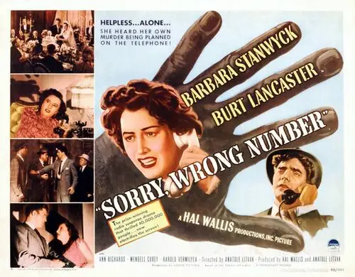 Sorry, Wrong Number (1948) Women's Colored T-Shirt - idPoster.com