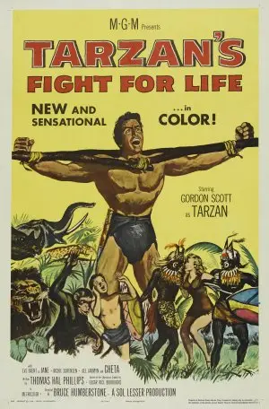 Tarzans Fight for Life (1958) Women's Colored  Long Sleeve T-Shirt - idPoster.com