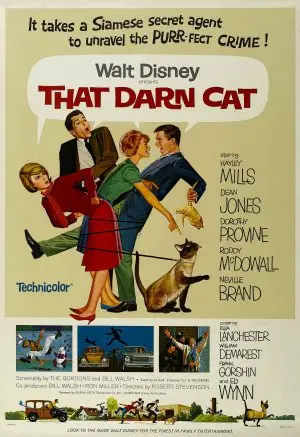 That Darn Cat! (1965) Men's Colored  Long Sleeve T-Shirt - idPoster.com