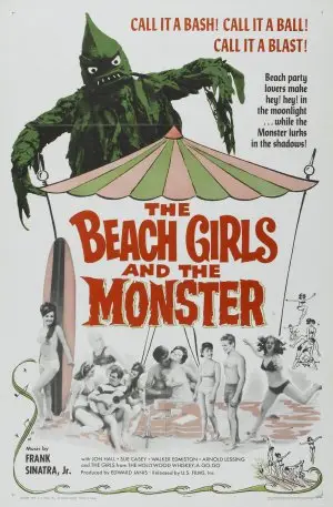 The Beach Girls and the Monster (1965) Drawstring Backpack - idPoster.com