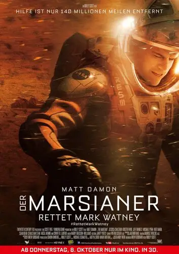 The Martian (2015) White T-Shirt - idPoster.com