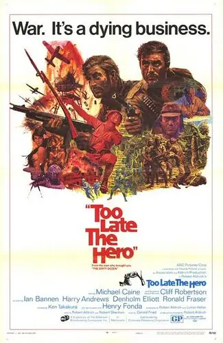 Too Late, The Hero (1970) Women's Colored Hoodie - idPoster.com