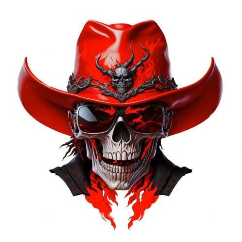 Cowboy Skull Men's Colored T-Shirt - idPoster.com