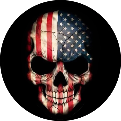 Skull American Flag Women's Colored T-Shirt - idPoster.com