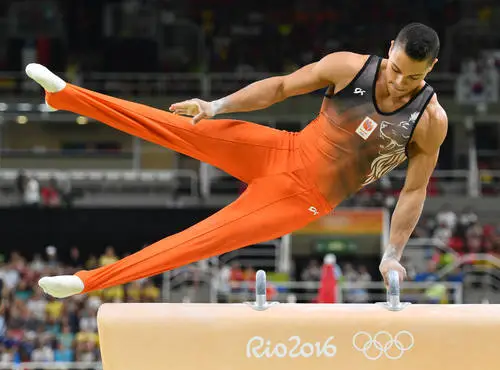 Olympic Games 2016 Artistic Gymnastics Men's Colored  Long Sleeve T-Shirt - idPoster.com